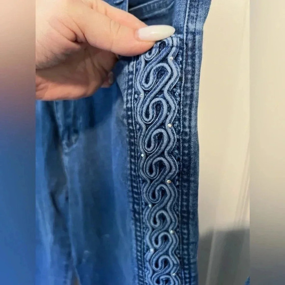 Vintage | Lafei Nier | Embellished Western Denim 2 Piece Set | Size  M [83] - Picture 6 of 13